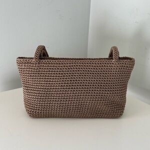 Elegant Brown Woven Tote Bag